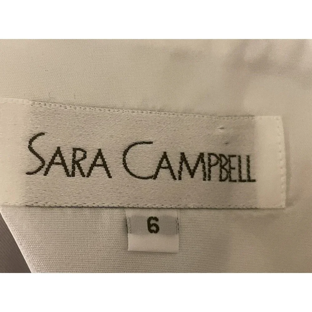SARA CAMPBELL Vintage 90's Romantic Watercolor Floral Summer Fit & Flare Dress 6